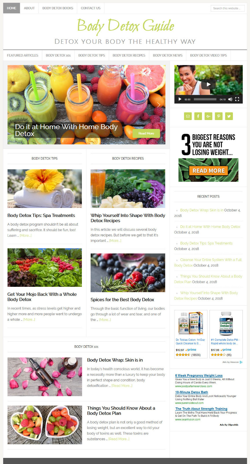 * BODY DETOX * turnkey website business for sale with AUTO UPDATING CONTENT