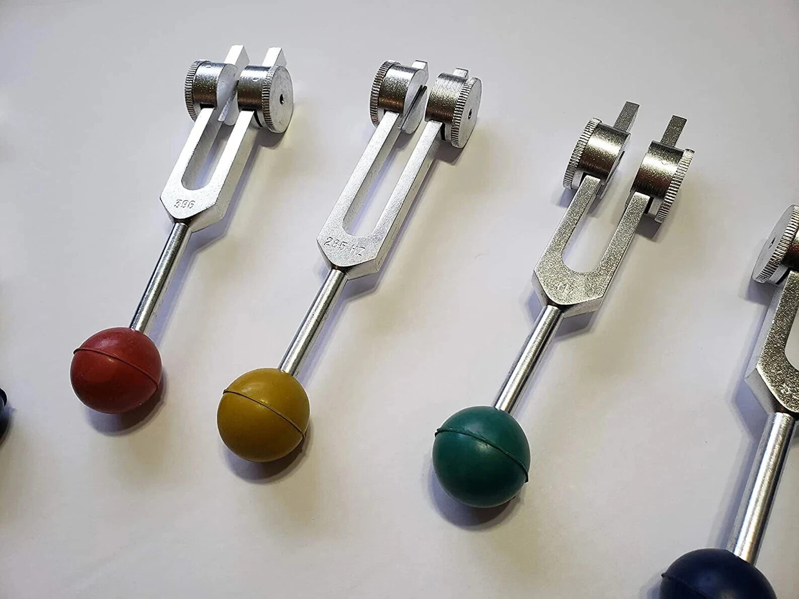 Solfeggio Tuning Forks Weighted Set of 9 with Color Removable Balls for Healing